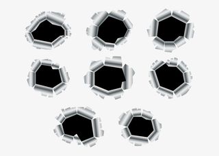 银黑色枪孔免抠