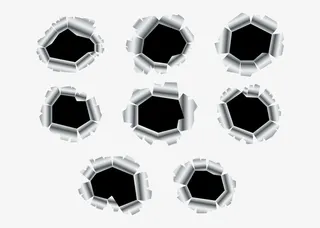 银黑色枪孔免抠