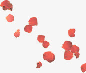 红色玫瑰花瓣散落免抠