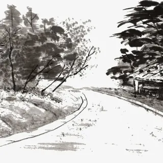 幽静的小路免抠