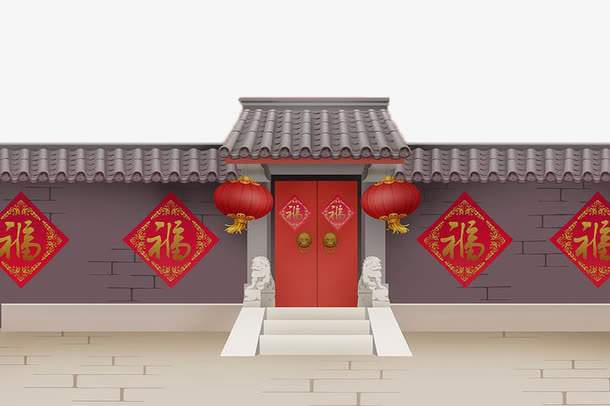 宅院大门免抠