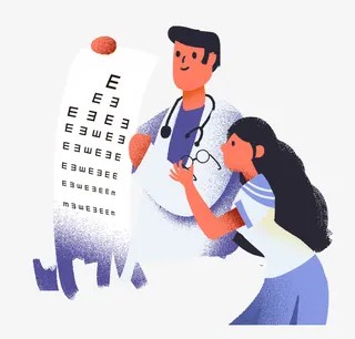 手绘近视医生免抠