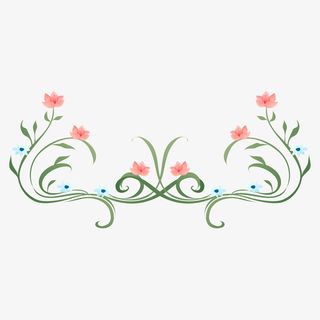 复古清新蓝色花朵边框免抠