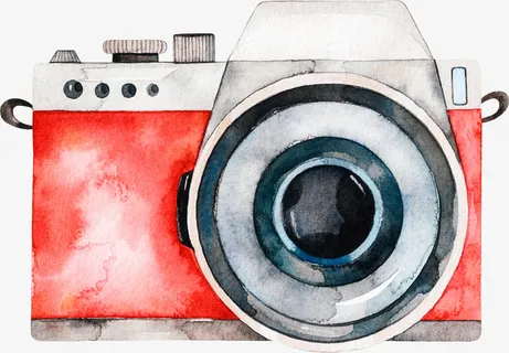 水彩相机免抠
