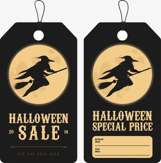 万圣节出售促销标签免抠