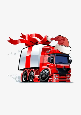 圣诞节送礼物飘带矢量图免抠