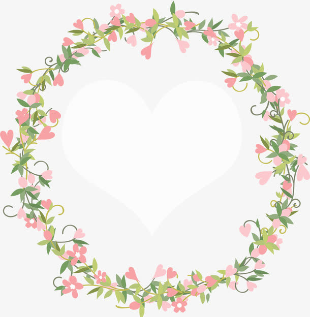 314白色情人节浪漫花圈边框免抠