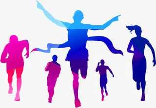 彩绘多人剪影免抠