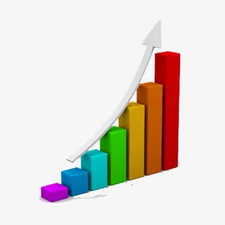 彩色柱状图上升免抠