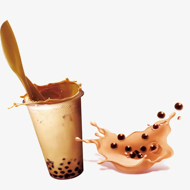 珍珠奶茶原味奶茶店宣传单免抠
