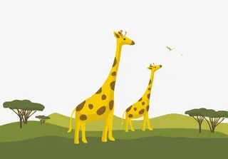 长颈鹿森林素材背景