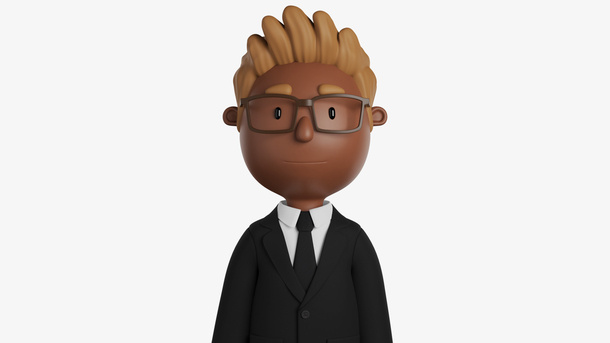 C4D 金发 西装 男人免抠