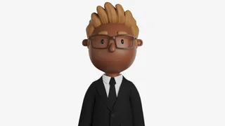 C4D 金发 西装 男人免抠