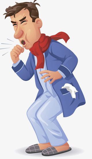 人物插图病痛感冒不停咳嗽免抠