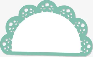 绿色花边边框免抠