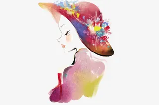 彩绘艺术女孩妇女节装饰免抠