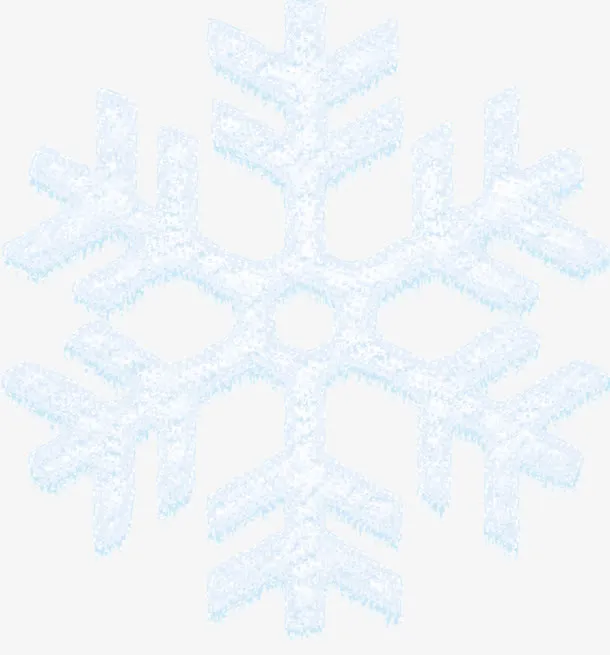 蓝白色卡通雪花花朵免抠
