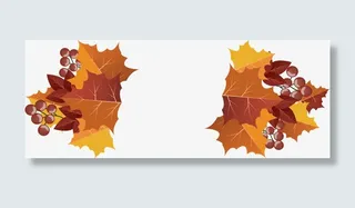 枫叶装饰标题框免抠