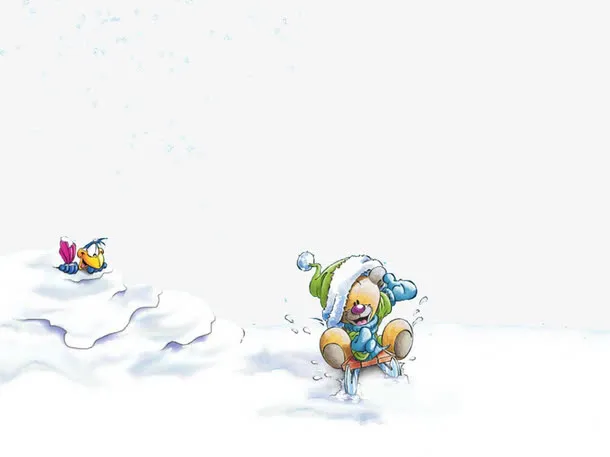 寒冬里的雪地免抠