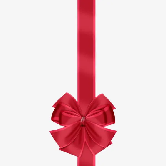 红色蝴蝶结装饰免抠