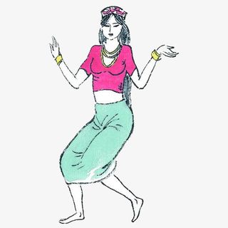 手绘舞蹈的*美女免抠