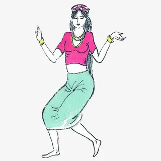 手绘舞蹈的*美女免抠