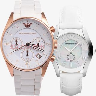 情侣白色手表石英表免抠