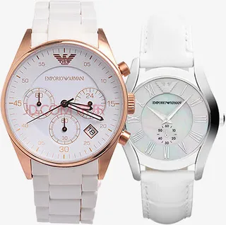 情侣白色手表石英表免抠