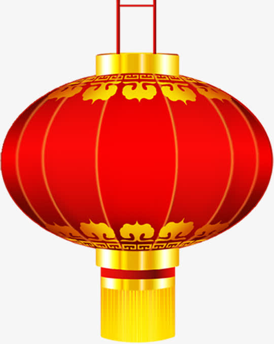 红色手绘可爱新春灯笼免抠