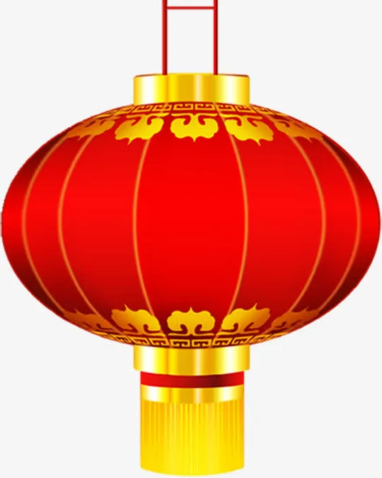 红色手绘可爱新春灯笼免抠