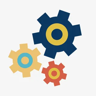 彩色创意齿轮旋转元素免抠手绘/卡通卡通元素