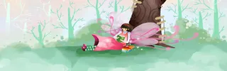 梦幻清新手绘卡通背景