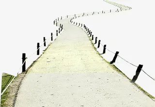 韩式清新春天道路免抠