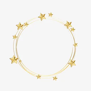 五角星弧线边框匠免抠