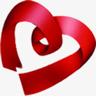 红色开心丝带开业免抠