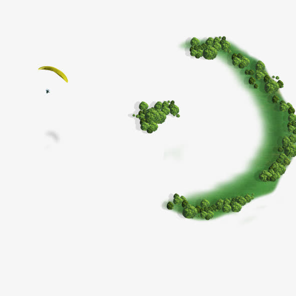 创意绿色小岛免抠