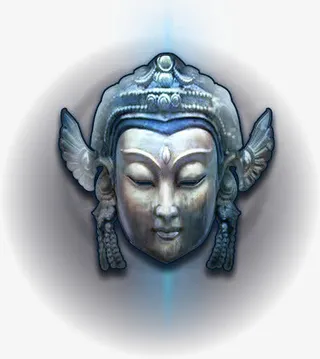 紫色光效游戏面具人物免抠