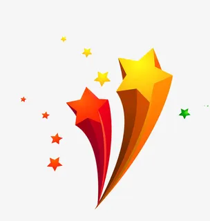 立体的色彩星星免抠