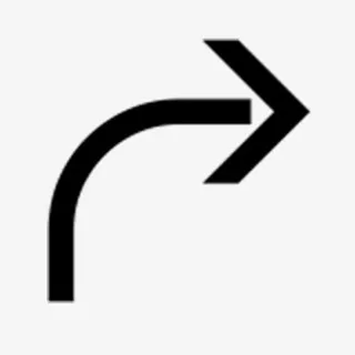 右转黑色线性箭头免抠