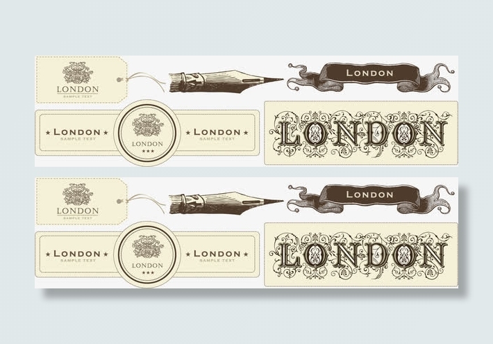 矢量复古欧式主题框边框免抠