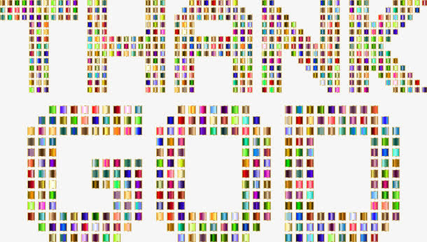 感谢上帝渐变纹理底纹多色免抠