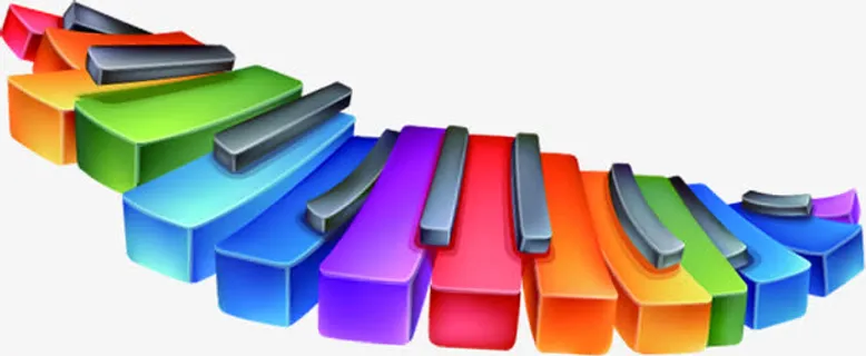 琴键键盘钢琴六一儿童节免抠