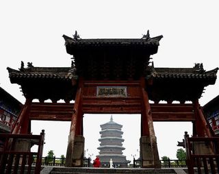 应县木塔入口牌坊免抠