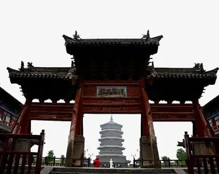 应县木塔入口牌坊免抠