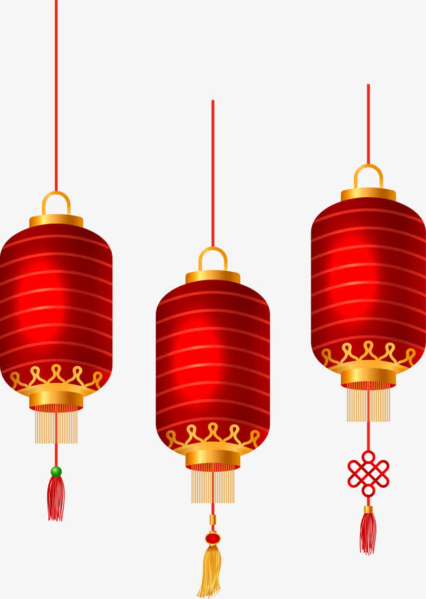 红色中国风灯笼免抠
