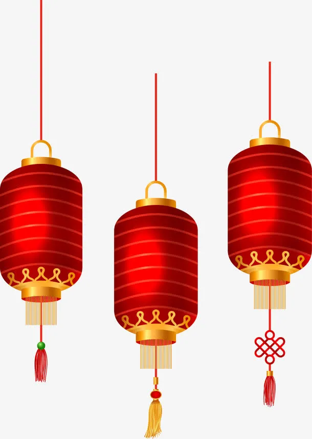 红色中国风灯笼免抠