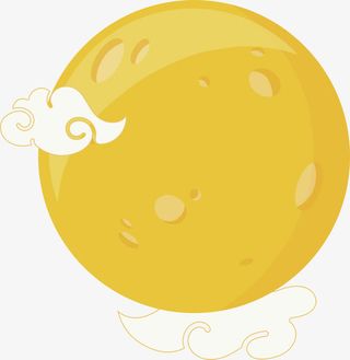 黄色月亮海报免抠