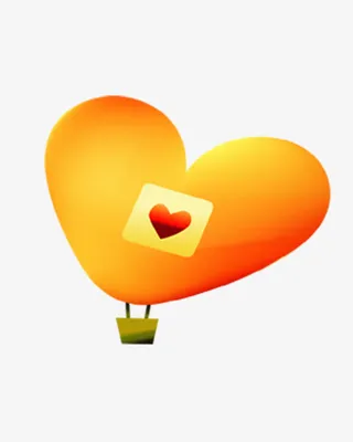 卡通爱心热气球素材图片免抠