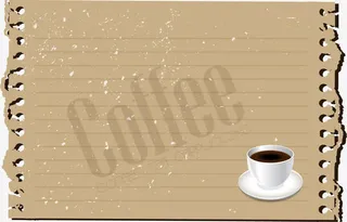 复古咖啡纸张矢量免抠