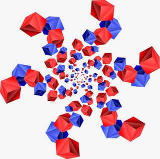 缤纷立体图形元素免抠